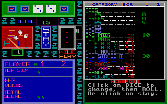 Zamboozal Poker Dice atari screenshot